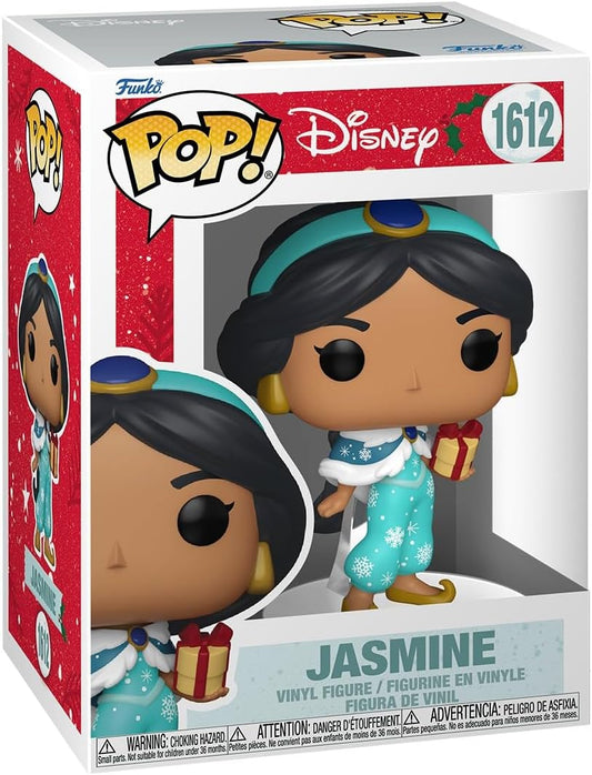Funko Pop! Disney: Princesas Holiday - Jasmine - Princesas Disney - Figura de vinil colecionável - Ideia de presente - Produtos oficiais - Brinquedos para crianças e adultos - Fãs da Disney/Pixar