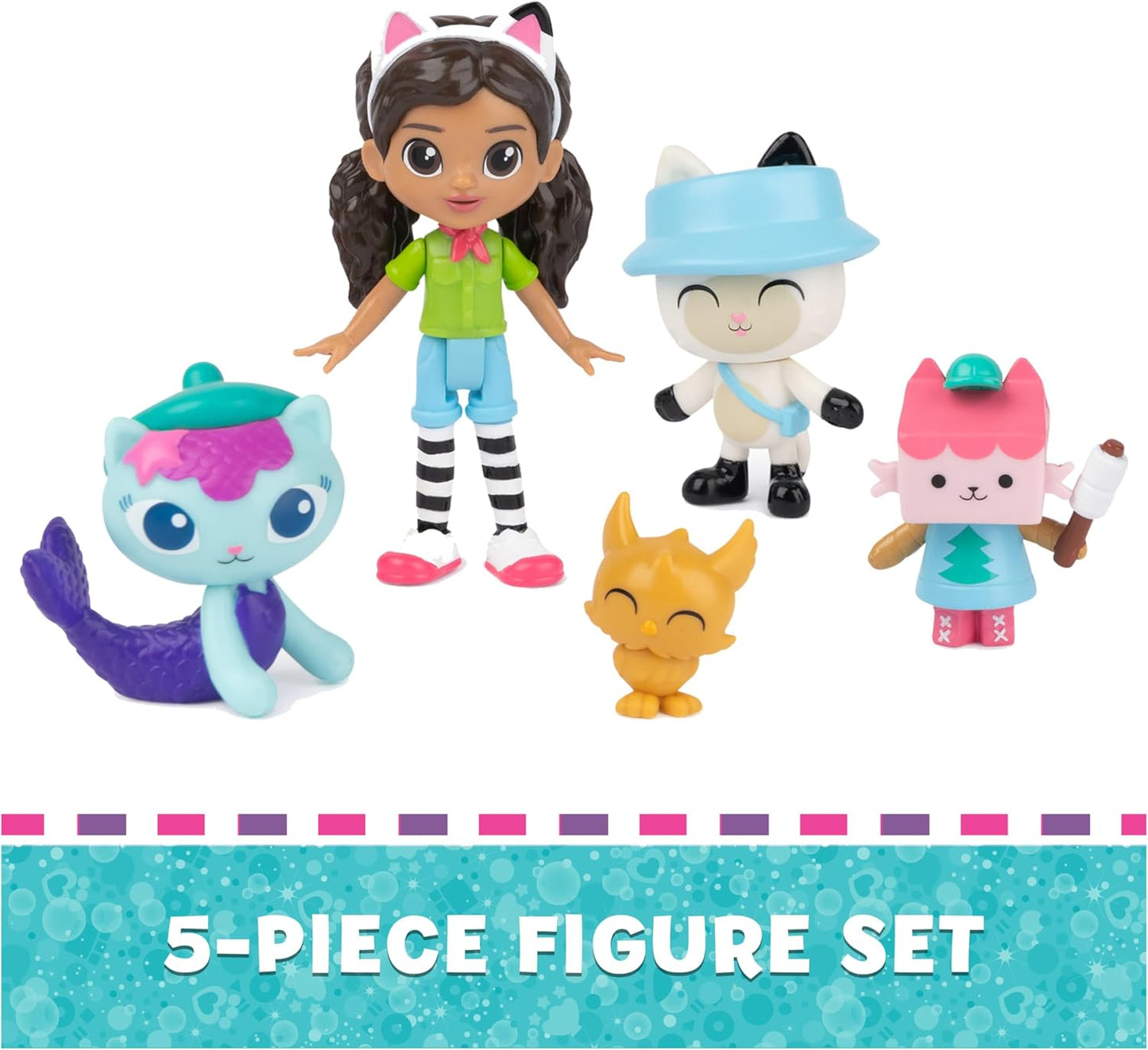 DreamWorks Gabby’s Dollhouse Kit de Presente Fogueira com Figuras de Brinquedo Gabby Girl, Pandy Paws, Baby Box e MerCat, Brinquedos Colecionáveis para Meninas e Meninos a partir de 3 Anos