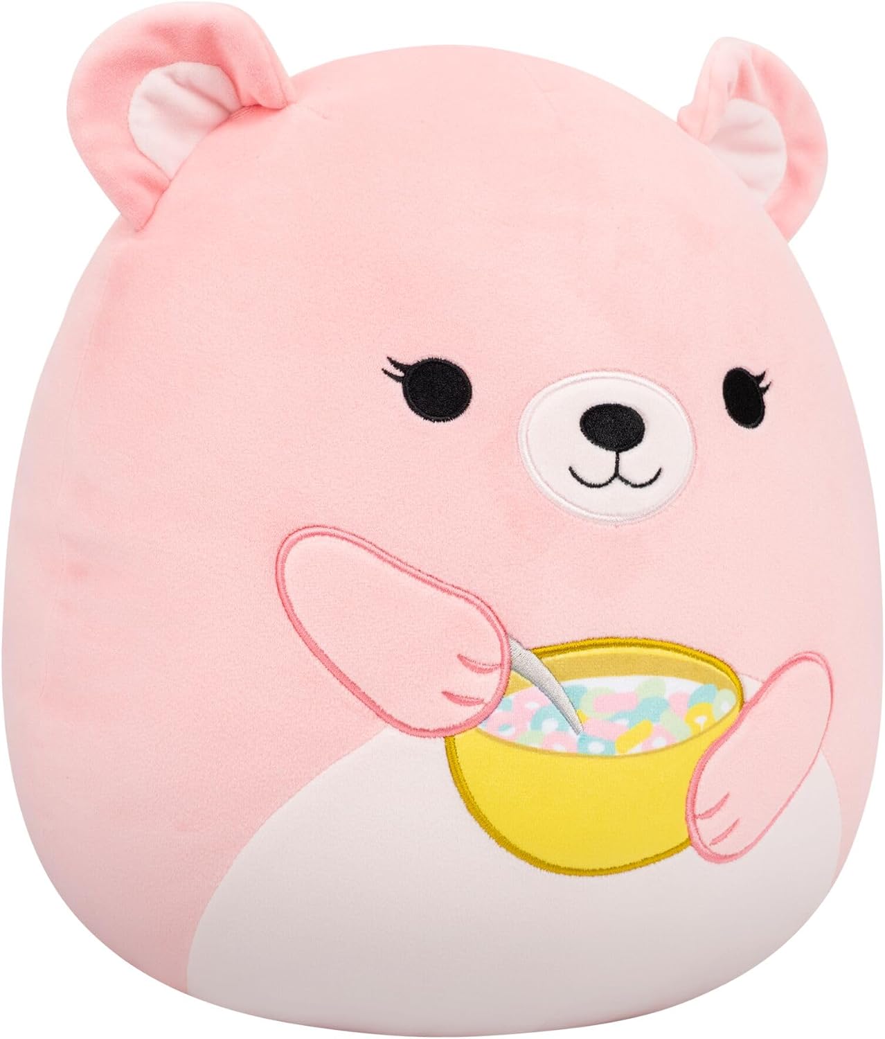 Squishmallows Original de 12 Polegadas – Urso Hominy Segurando uma Tigela de Cereal – Pelúcia Oficial da Jazwares
