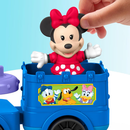 Fisher-Price Brinquedo Little People Disney Jr Trem Musical Mickey e Minnie com 2 Figuras para Brincar de Faz de Conta para Crianças a partir de 18 Meses, JKB04