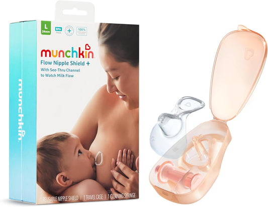 Munchkin Flow Nipple Shield+ | Acompanhe o fluxo de leite enquanto amamenta | Amamentação e itens essenciais para o bebê