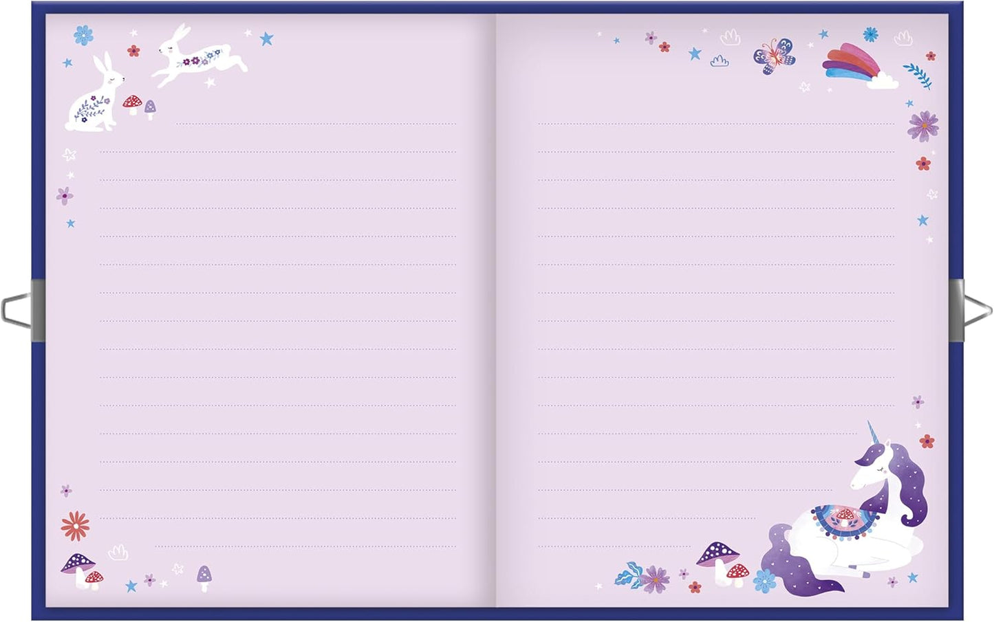 Janod - Caderno Secreto de Unicórnio 128 Páginas - Cadeado de Coração e 2 Chaves - Diário de Menina - 128 Páginas Pautadas - Formato A5 - Papelaria de Unicórnio - Presente - 6 Anos ou Mais - J08936