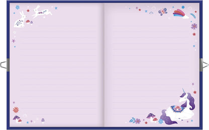 Janod - Caderno Secreto de Unicórnio 128 Páginas - Cadeado de Coração e 2 Chaves - Diário de Menina - 128 Páginas Pautadas - Formato A5 - Papelaria de Unicórnio - Presente - 6 Anos ou Mais - J08936