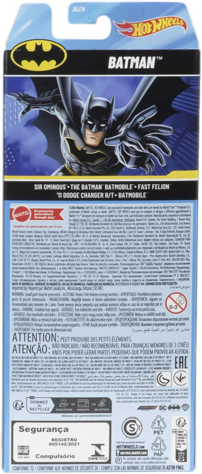 Conjunto de 5 carrinhos Hot Wheels Batman, escala 1:64, incluindo o Batmóvel, JDR18