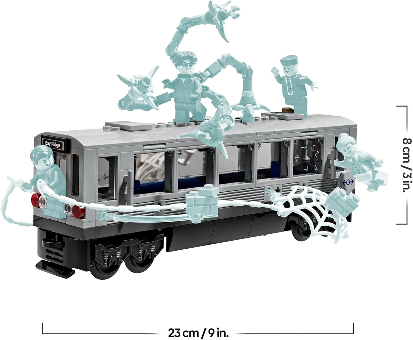 LEGO ǀ Marvel Spider-Man vs. Doc Ock - Cena do Trem do Metrô - Brinquedo para Brincar e Exibir com 4 Minifiguras - Presente Colecionável de Super-Herói para Meninos a partir de 9 Anos e Fãs de Filmes - 76321