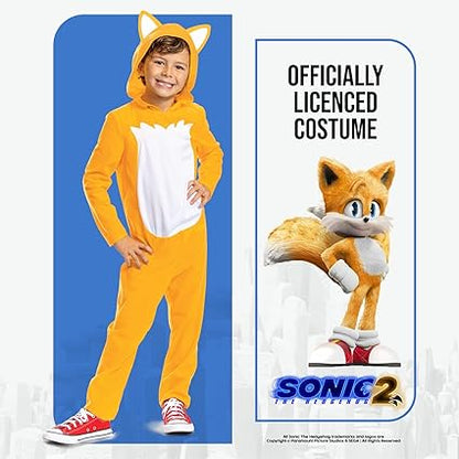 DISGUISE Fantasia oficial de Tails Premium da SEGA Sonic para crianças - tamanho M (7-8 anos)