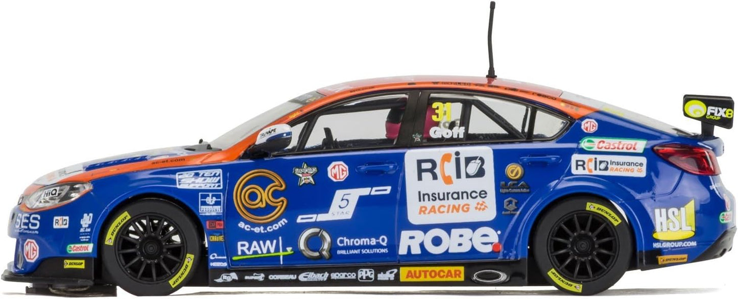 Scalextric C3736 Otra Licencia MG BTCC MG6-Jack Goff, Brands Hatch 2015" Coche