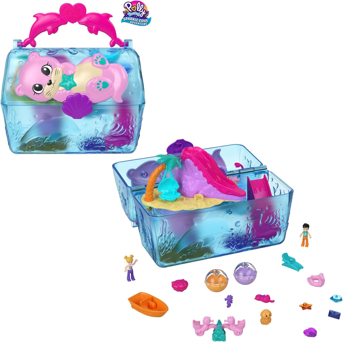 Micro Coving Polly Pocket Sparkle Cove Adventure Playset e 2 micro bonecas, maleta ...
