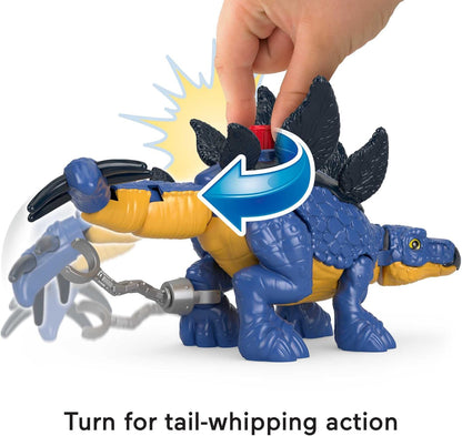 Fisher-Price Imaginext Jurassic World Dominion: Dinossauro Estegossauro e Dr. Alan Grant, Conjunto de 3 Figuras Articuladas para Crianças em Idade Pré-escolar a partir de 3 Anos