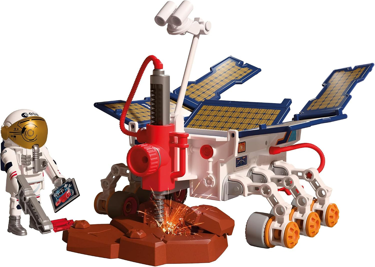 Playmobil Space ESA – Rover de Exploração de Marte e Astronauta – Rover móvel com perfuratriz e painéis solares, conjunto de brinquedo espacial para crianças a partir de 4 anos, 72012