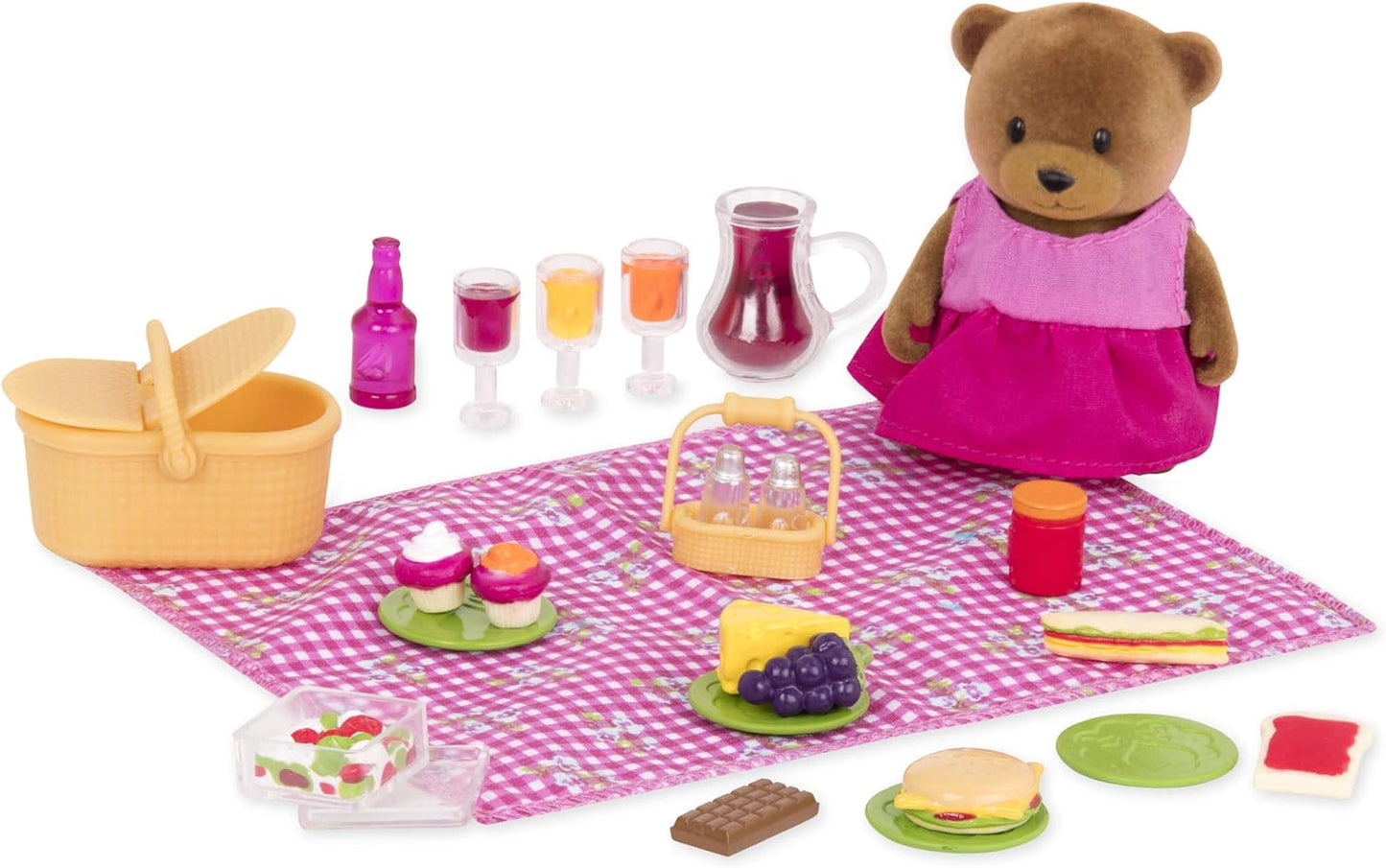 Li'l Woodzeez WZ6705Z Dinossauro, animais Li’l Woodzeez – Conjunto de beliche de 18 peças com móveis e acessórios de quarto – Brinquedos em miniatura e conjuntos de jogos para crianças a partir de 3 anos, Azul, Klein