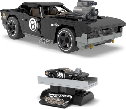 MEGA Brinquedo de construção de veículos Hot Wheels colecionável para adultos Roger Dodger em escala 1:20 com recursos de luxo e modelo fundido, para fãs e colecionadores - HDJ98