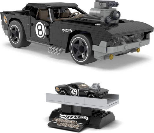 MEGA Brinquedo de construção de veículos Hot Wheels colecionável para adultos Roger Dodger em escala 1:20 com recursos de luxo e modelo fundido, para fãs e colecionadores - HDJ98