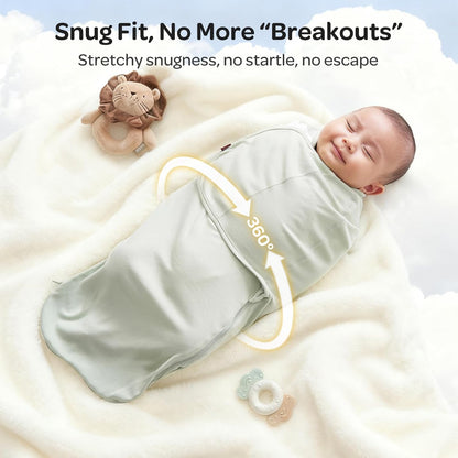 Momcozy Mantas para Recém-Nascidos de 0 a 3 Meses, com Fecho Silencioso, Fáceis de Usar para Pais de Primeira Viagem, Reduzem o Reflexo de Sobressalto, Pacote com 2, Serenity