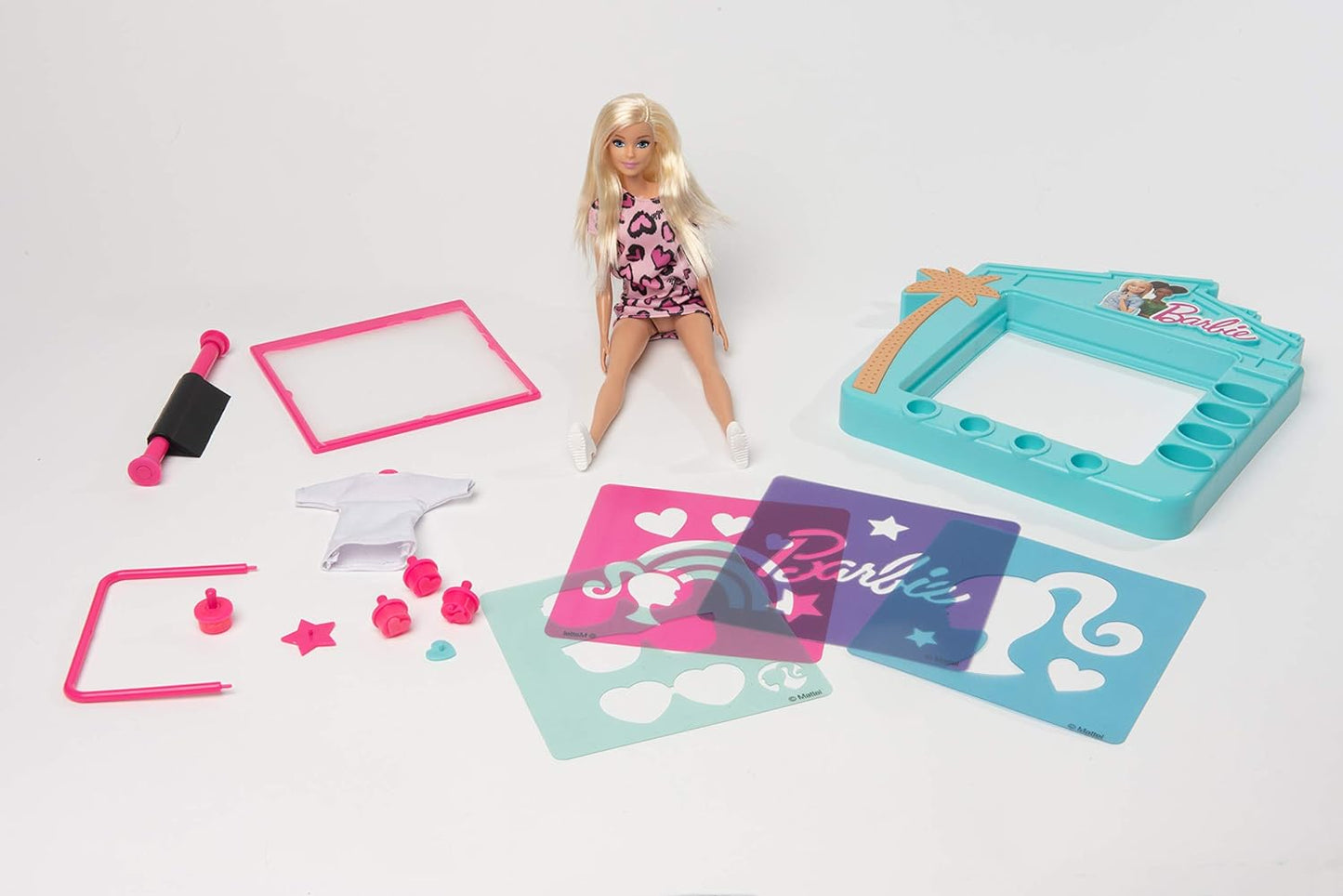 Barbie Estúdio de impressão com boneca | Kit de impressão inicial | Impressora de camisetas para meninas