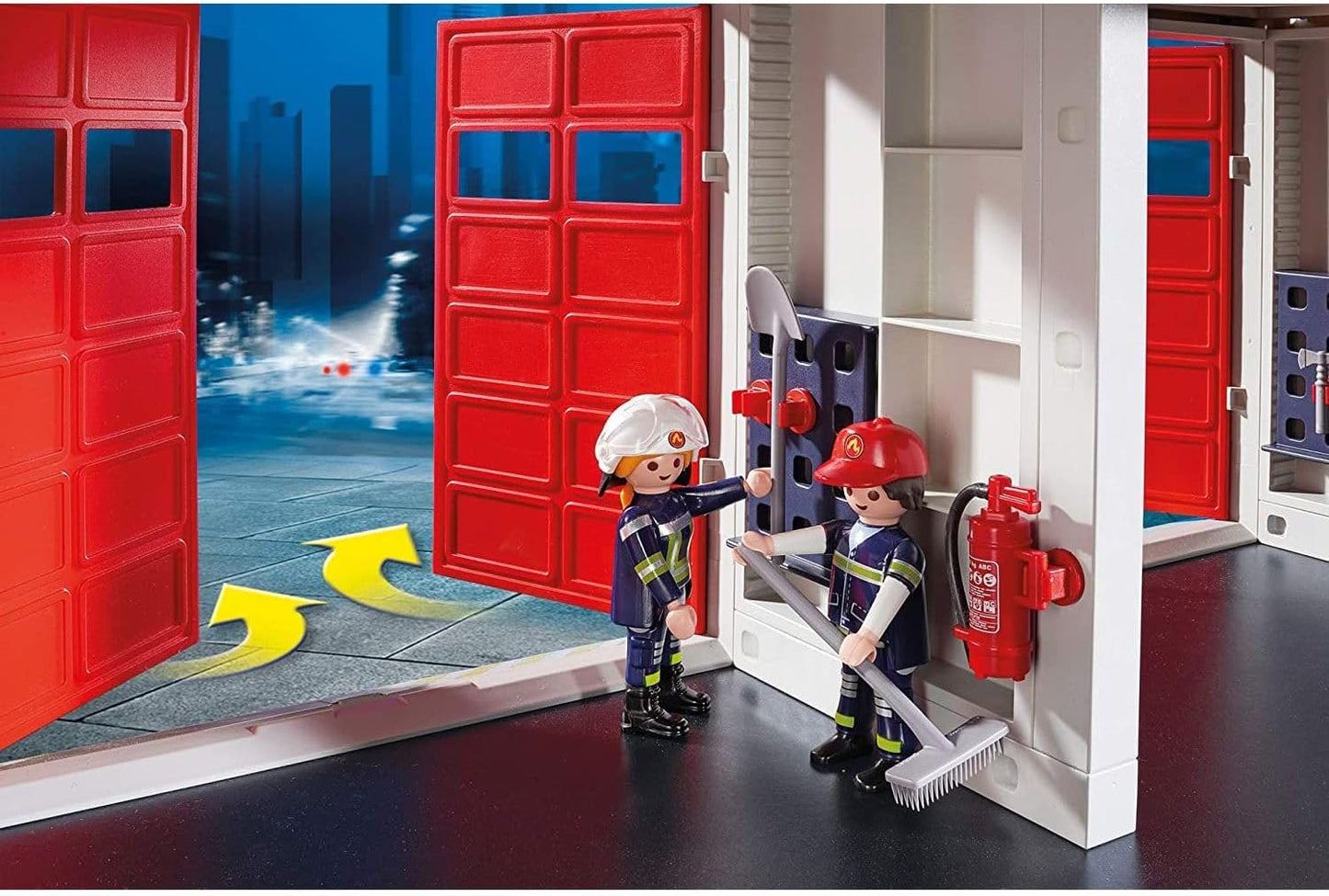 Playmobil 9462 Estação de Bombeiros City Action com Alarme de Incêndio, Bombeiro e Helicóptero de Brinquedo, Brinquedo Divertido para Brincar de Faz de Conta, Conjunto Adequado para Crianças a partir de 4 Anos