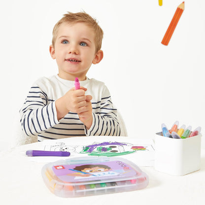 Janod - Conjunto de 10 lápis de gel aquarela - Sistema de torção para manter as mãos limpas - Giz aquarela - Brilhante, Janod - Conjunto de 12 lápis de aquarela + 1 pincel incluído - Mina macia e resistente - Desenhe