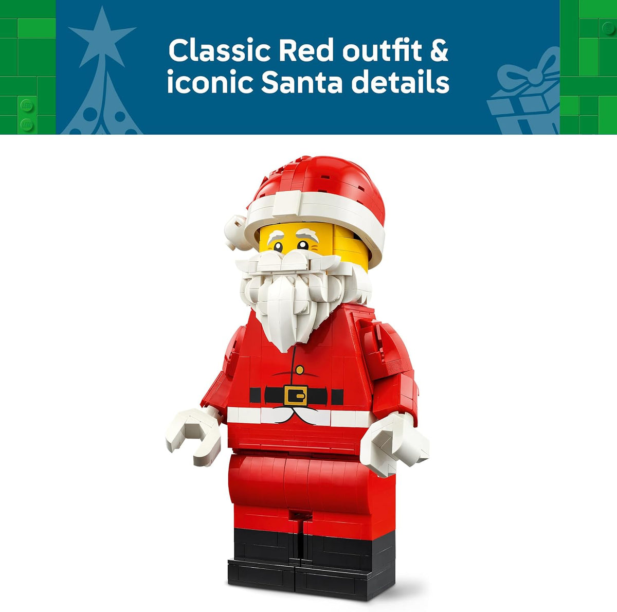 LEGO Minifigura de Papai Noel em escala ampliada 40820 | Brinquedo para meninos e meninas a partir de 10 anos, figura de Papai Noel, enfeite festivo para prateleira, ideia de presente de Natal, 761 peças