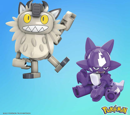 MEGA Conjunto de Montagem Construx Pokémon Galarian Meowth vs. Toxel