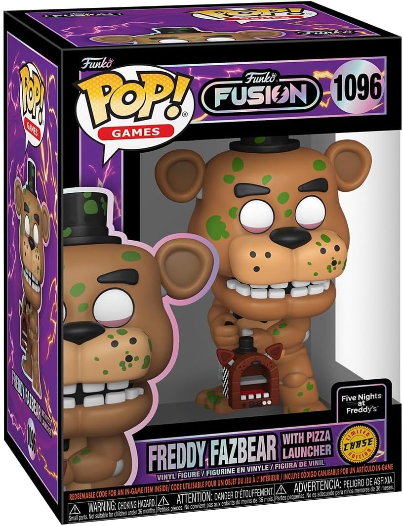 Funko Pop! Games: Fusion - Freddy Fazbear, 1/6 de chance de conseguir a variante rara Chase, figura de vinil colecionável, ideia de presente, produto oficial, brinquedos para crianças e adultos, fãs de videogames.