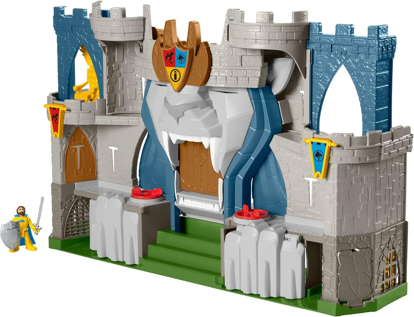 Fisher Price Imaginext Castelo do Reino do Leão - Conjunto de Brinquedo com Tema Medieval e Figuras para Crianças em Idade Pré-escolar de 3 a 8 Anos, Cores Variadas, 0194735009640