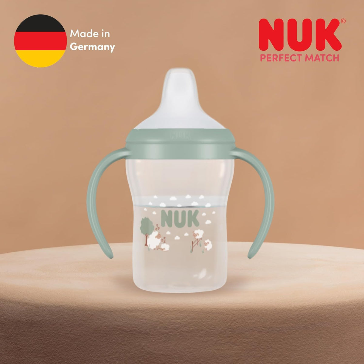 NUK Copo de Aprendizagem Perfect Match | 6+ meses | 150ml | Copo com Bico Antivazamento | Alças Antiderrapantes | Brilha no Escuro | Coalá | 1 unidade