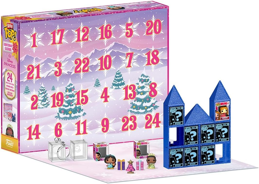 Funko Bitty Pop! Calendário de Contagem Regressiva Princesas Disney - Princesas Disney - Calendário do Advento - 24 Dias de Surpresa - Mini Figuras de Vinil Colecionáveis - Caixa Misteriosa - Ideia de Presente - Natal