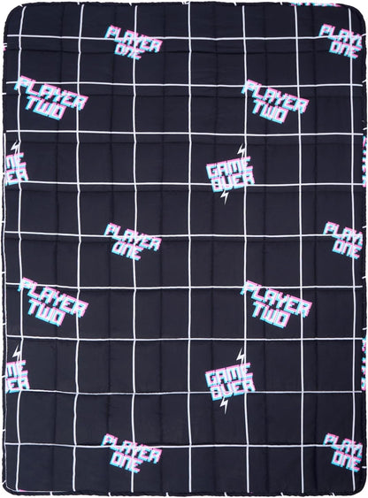 Cobertor pesado OHS 3 kg para adultos, cobertor pesado de microfibra para jogos, terapia do sono, alívio da ansiedade, cobertor pesado reversível, preto - 150 x 100 cm (aviso: adequado apenas para crianças a partir de 3 anos)