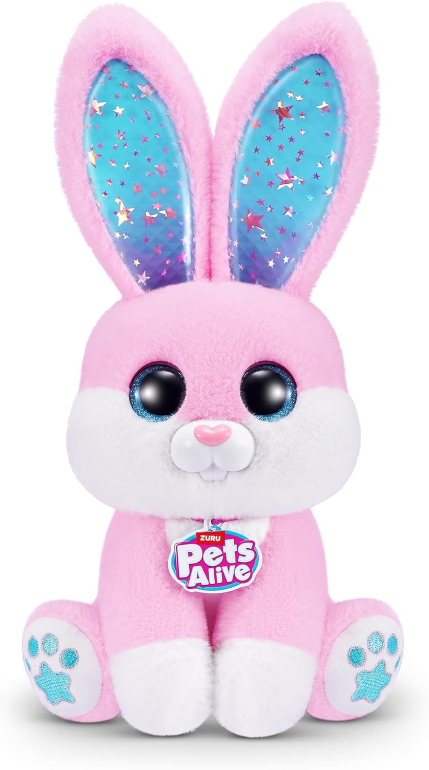 Pets Alive Magic Bunnies Pink Bunny (Candy) da ZURU, brinquedo mágico de pelúcia eletrônico surpresa, bichinho robótico e brincadeira interativa para crianças com 30 recursos diferentes