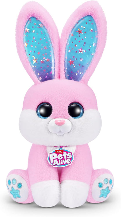 Pets Alive Magic Bunnies Pink Bunny (Candy) da ZURU, brinquedo mágico de pelúcia eletrônico surpresa, bichinho robótico e brincadeira interativa para crianças com 30 recursos diferentes