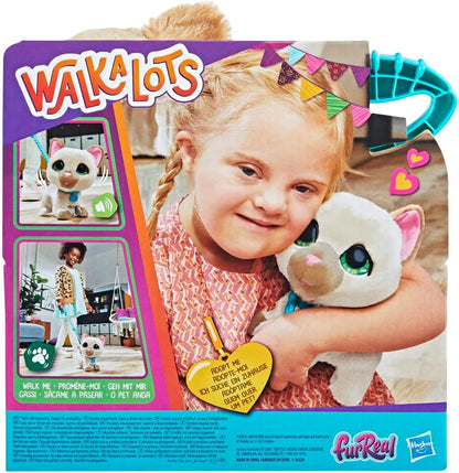 FurReal friends Walkalots Large Racker Gato de Juguete Interactivo para Caminar con Sonidos y Reacciones para niños de 4 años
