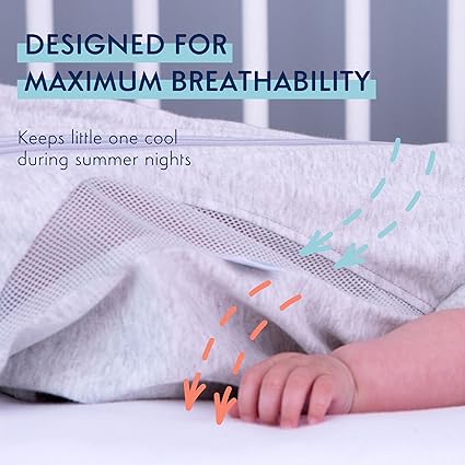 PurFlo Saco de dormir para bebê | Saco de dormir leve de verão 0,5 tog | 3-18 meses | Saco de dormir para viagem | Itens essenciais para recém-nascidos | Cinza minimalista