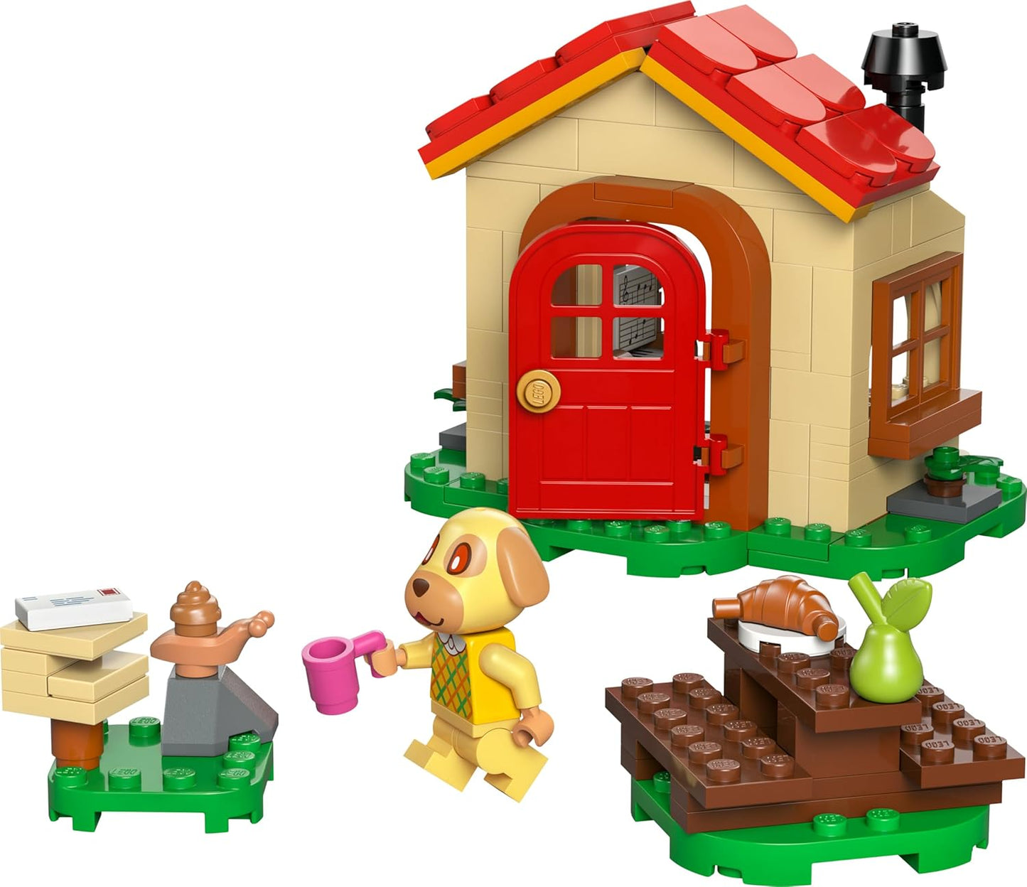 LEGO Animal Crossing Casa Aconchegante da Goldie - Inclui minifigura, piano, mesa de piquenique e acessórios de comida de brinquedo - Presente perfeito para crianças a partir de 6 anos - 77058
