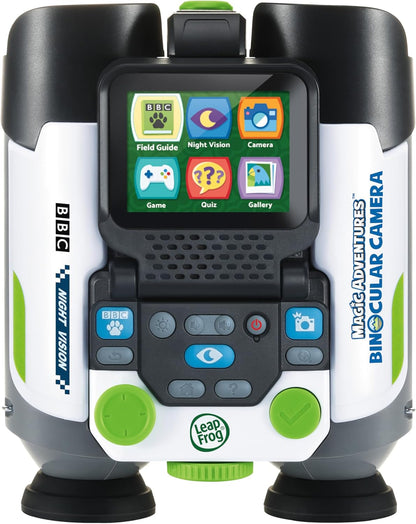 LeapFrog Câmera binocular Magic Adventures, binóculos interativos reais com visão noturna e câmera com zoom óptico de 10X, imagens educacionais da BBC, vídeos e fatos, brinquedo para 5, 6+ anos