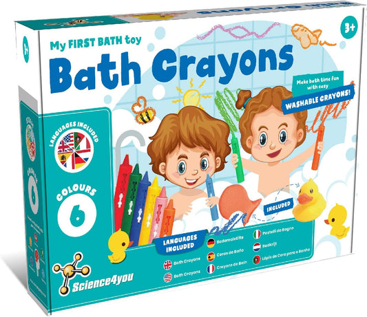 Science4you Lápis de cera de banho para crianças de 3 anos ou mais - Tinta de banho para crianças é um brinquedo especial para tornar a experiência do banho mais divertida e colorida, brinquedo criativo, presente de artes e ofícios