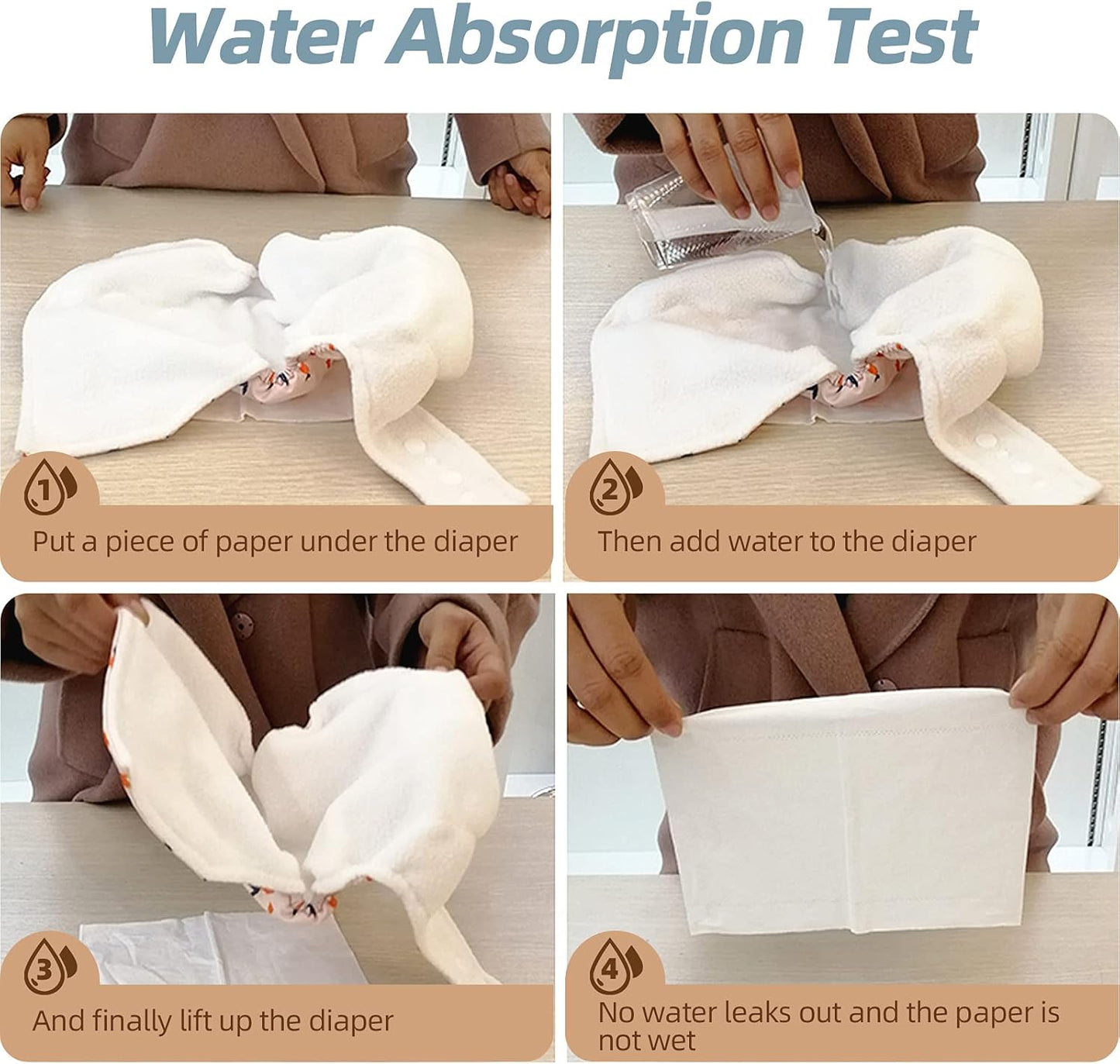 Miracle Baby Fraldas de pano para bebês Pacote com 10 fraldas reutilizáveis para recém-nascidos 5 fraldas de pano e 5 fraldas laváveis Fraldas de bolso superabsorventes ajustáveis para bebês