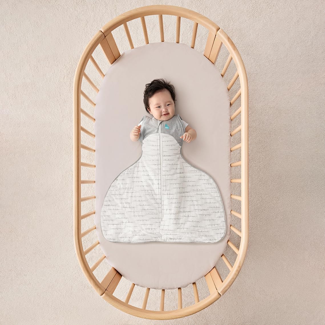 Love To Dream™ Swaddle UP™ Cinta de Quadril, Tamanho Grande (8,5-11 kg) - Branco Dreamer | Mantém a perna no lugar | Ajuste mais largo na parte inferior | 2,5 Tog | Ideal para inverno e outono (16-20 °C) | Algodão lavável à máquina com zíper duplo