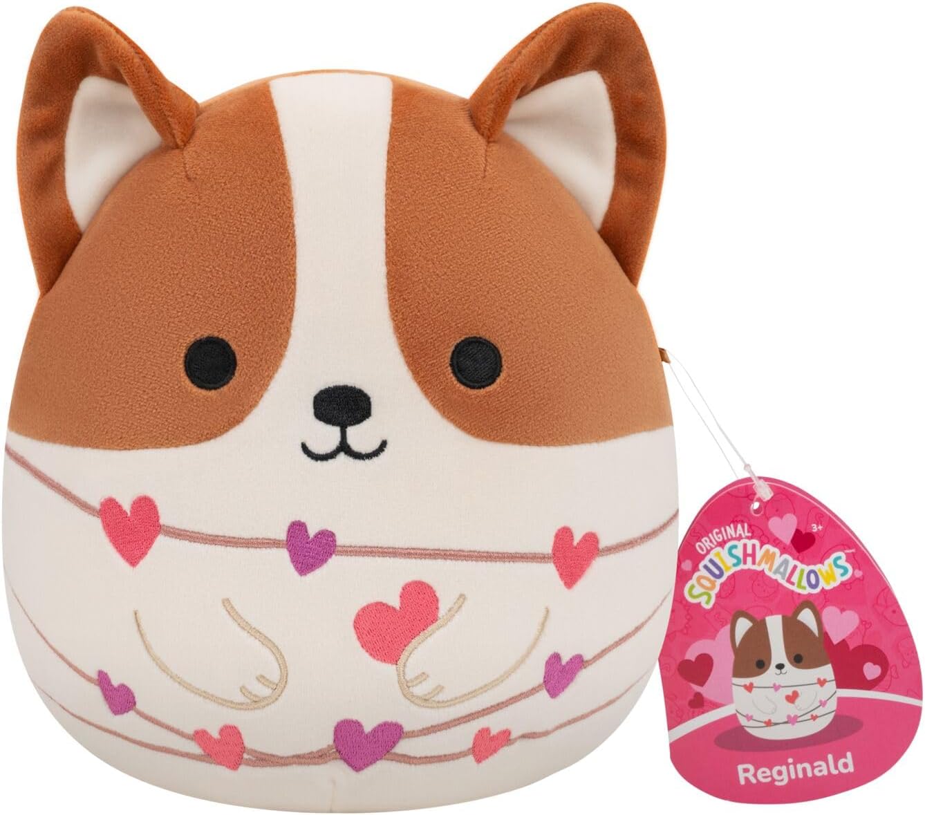 Squishmallows Original 7.5-Inch Reginald the Corgi - Valentine's Plush
