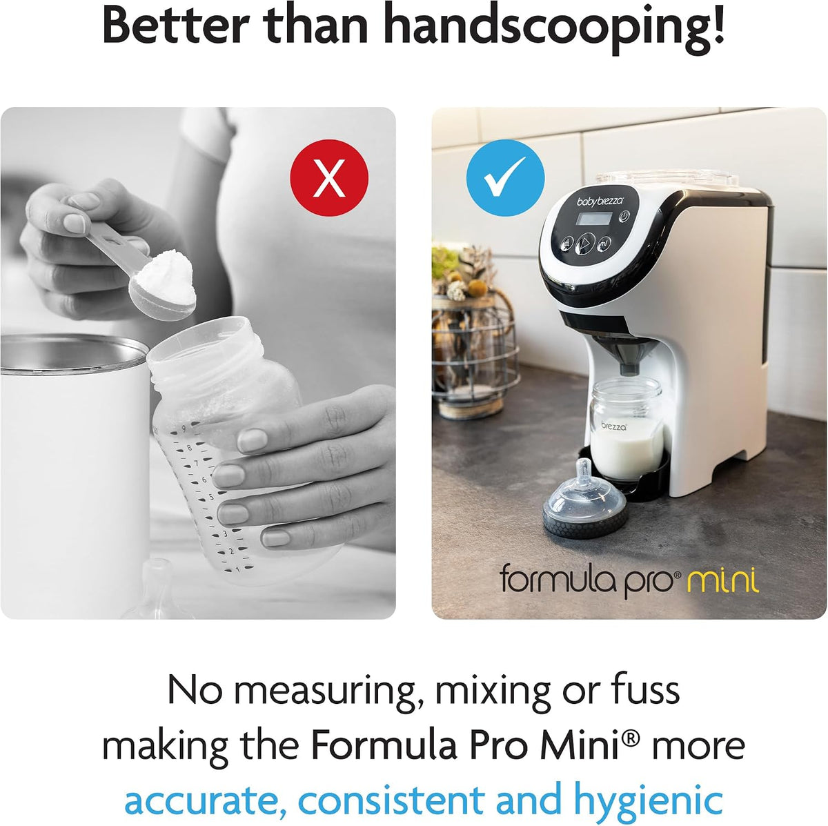 Baby Brezza Preparador de Fórmula Formula Pro Mini – Máquina compacta e portátil para preparar mamadeiras, ideal para espaços pequenos e viagens – Prepara a mamadeira perfeita para o seu bebê onde quer que você esteja.