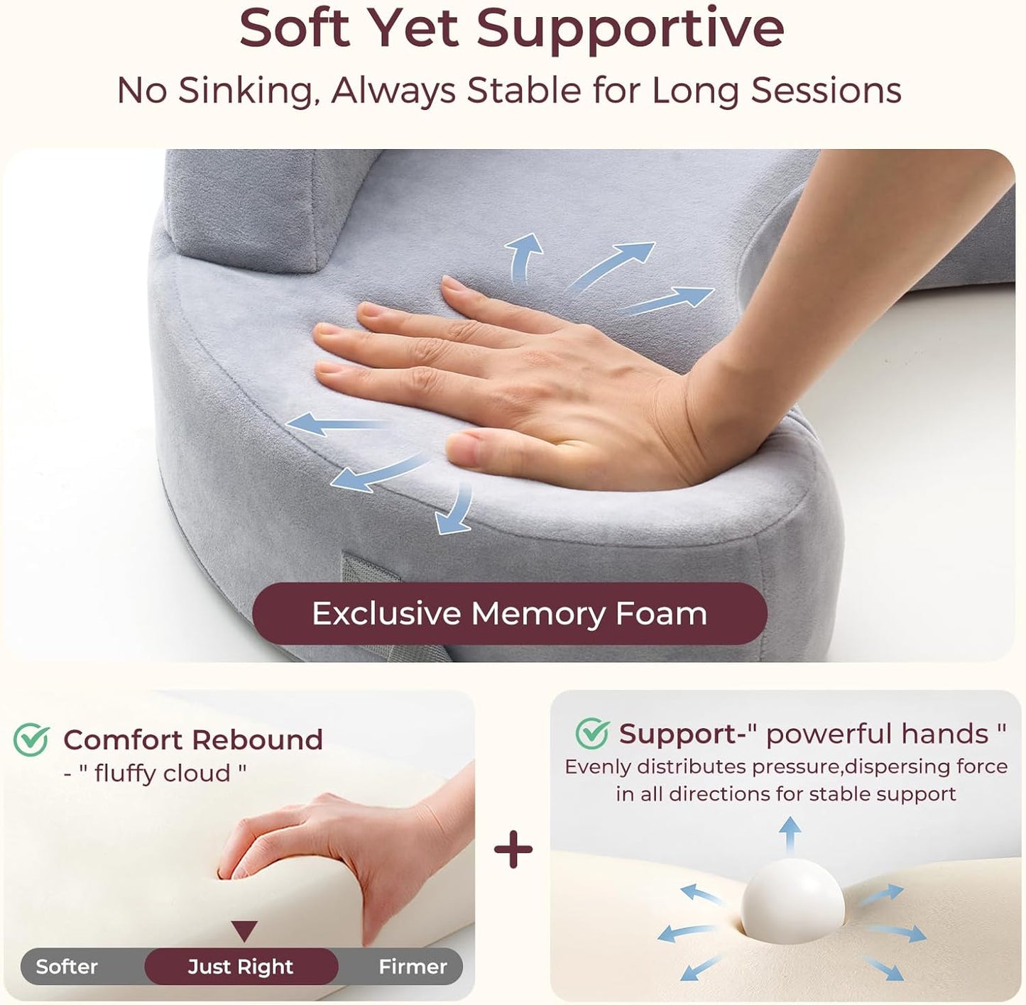 Momcozy Almofada de Amamentação com Cerca de Segurança Inovadora - Espuma Viscoelástica Firme e Elástica - Suporte Estável e Ergonômico para Conforto - Almofada de Amamentação Mais Larga, Ajustável, Capa Removível,