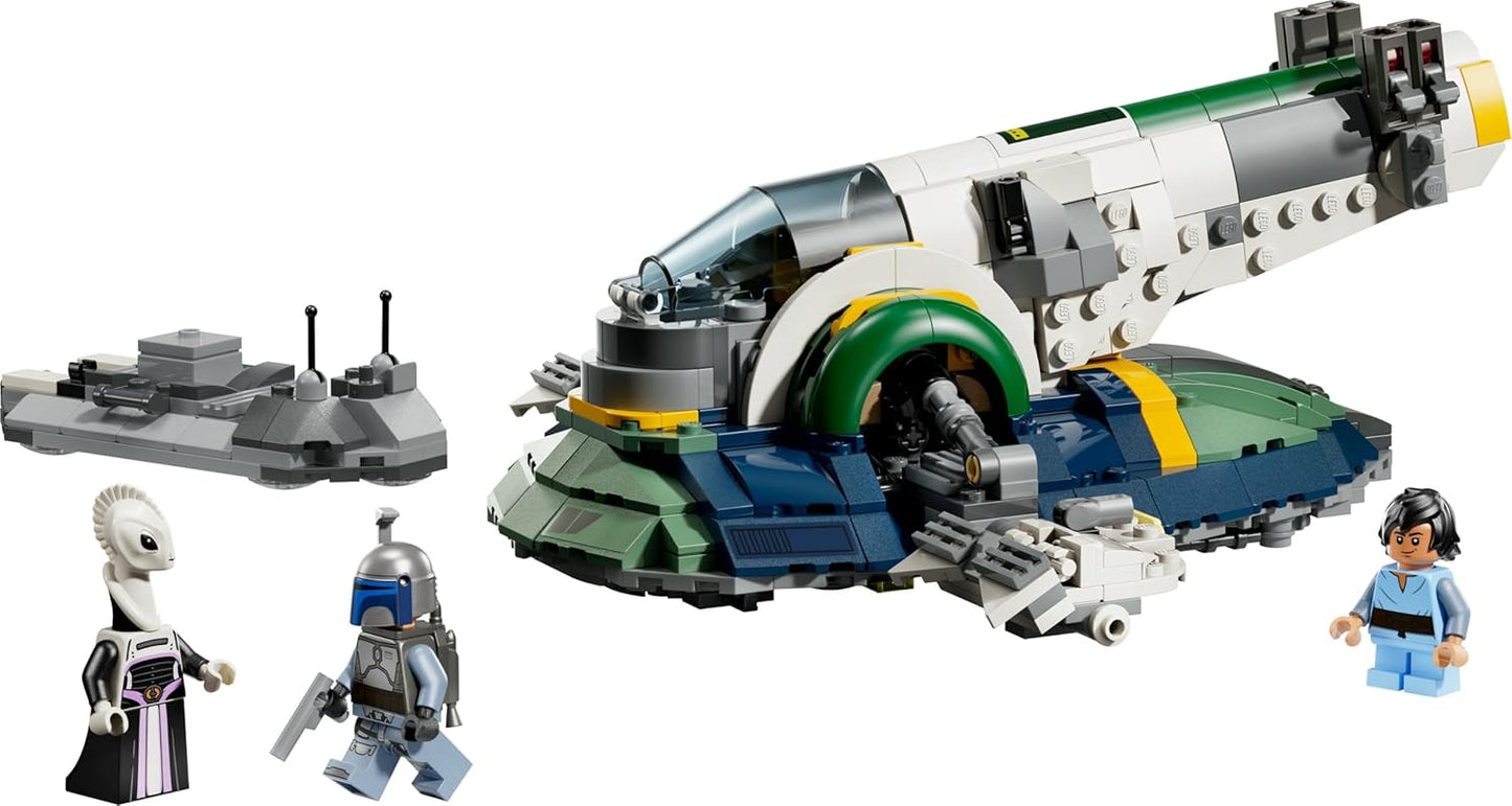LEGO Star Wars 75433 Nave Estelar de Jango Fett - Brinquedo para Brincar e Exibir com Asas Giratórias e 3 Minifiguras, incluindo Boba Fett - Ataque dos Clones - Presente para Meninos e Fãs a partir de 9 Anos