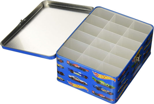 Theo Klein 2883 Hot Wheels Storage Case I Made of Metal I With Storage Compartments for up to 18 Cars I Dimensions: 21 cm x 15.5 cm x 8.5 cm I Toy for Children Aged 3 Years and up Multi - Colored