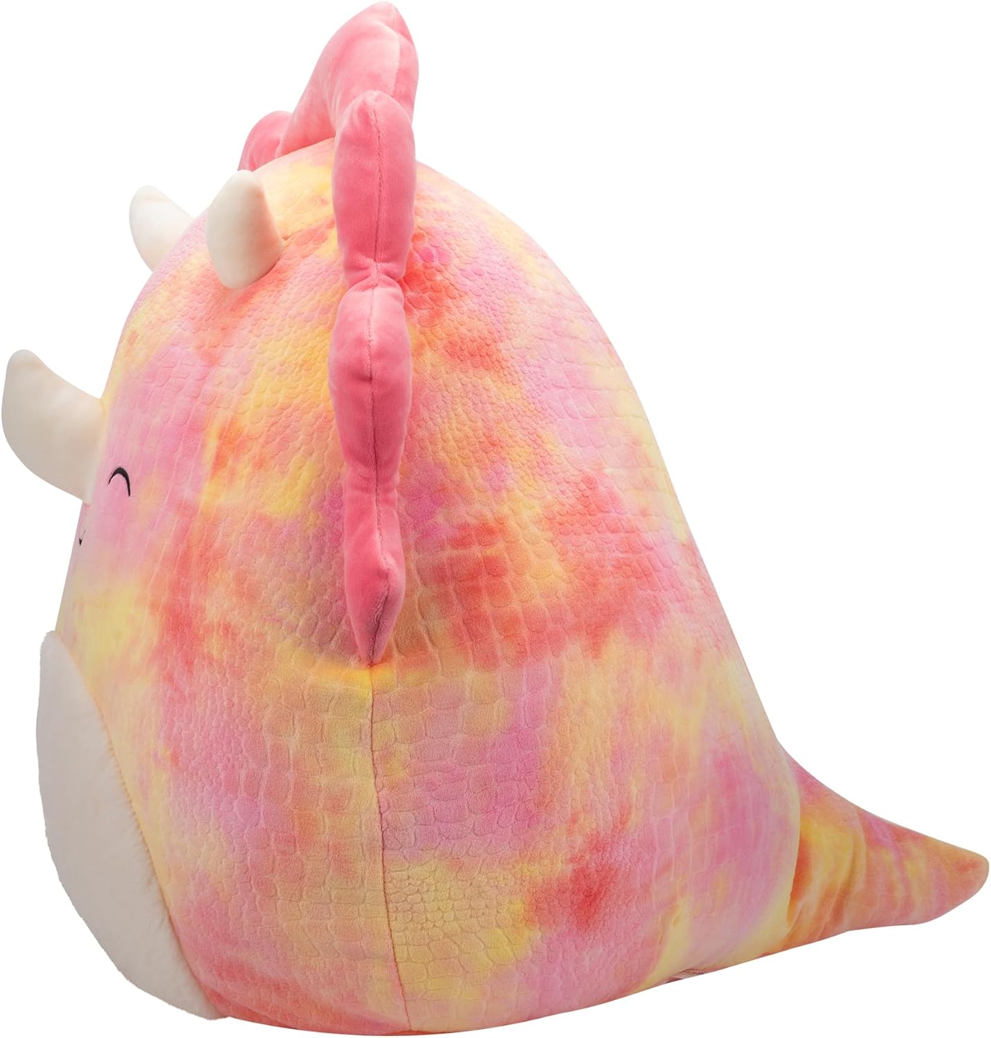 Squishmallows SQCR05478 16 polegadas-Trinity The Winking Pink Tie-Dye Triceratops com barriga difusa, multicolorido