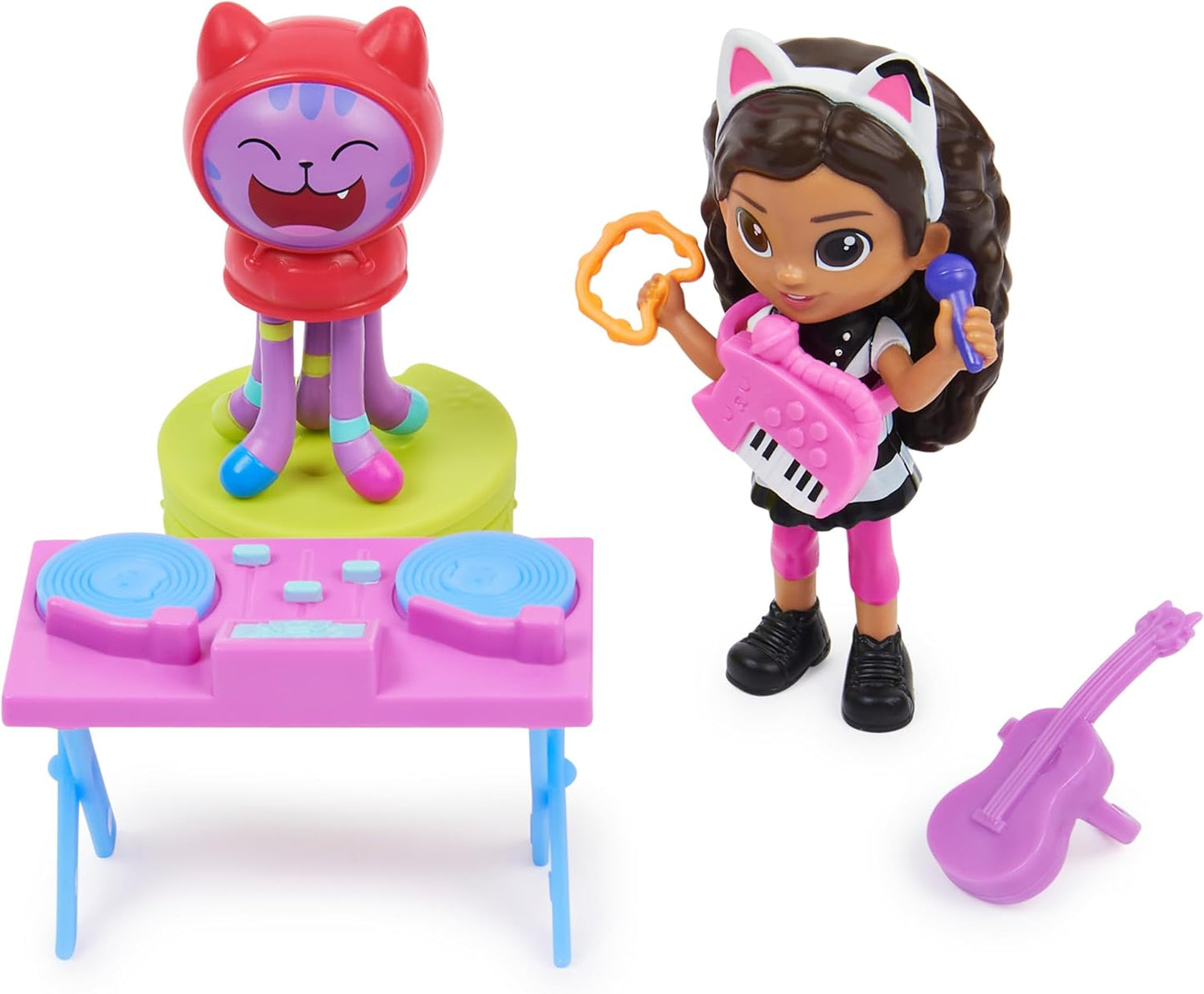 Conjunto de Karaokê Kitty com 2 Figuras de Brinquedo, 2 Acessórios, Entregador e Móvel, Brinquedo Infantil para Crianças a partir de 3 Anos - Edição Limitada