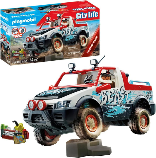 Playmobil 71430 Veículos RC City Life - Carro de rally, brinquedo de carro de corrida e dramatização imaginativa, conjuntos adequados para crianças de 4 anos ou mais