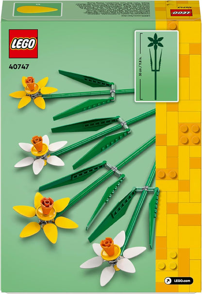 LEGO Criador de narcisos, conjunto de flores artificiais para crianças, construa e exiba este buquê em casa como decoração de quarto ou mesa, presentes para meninas, meninos, adolescentes e fãs 40747