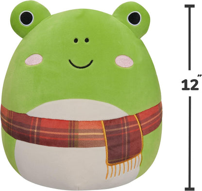 Squishmallows SQCR04581 Wendy - Sapo Verde com Lenço Xadrez 12"