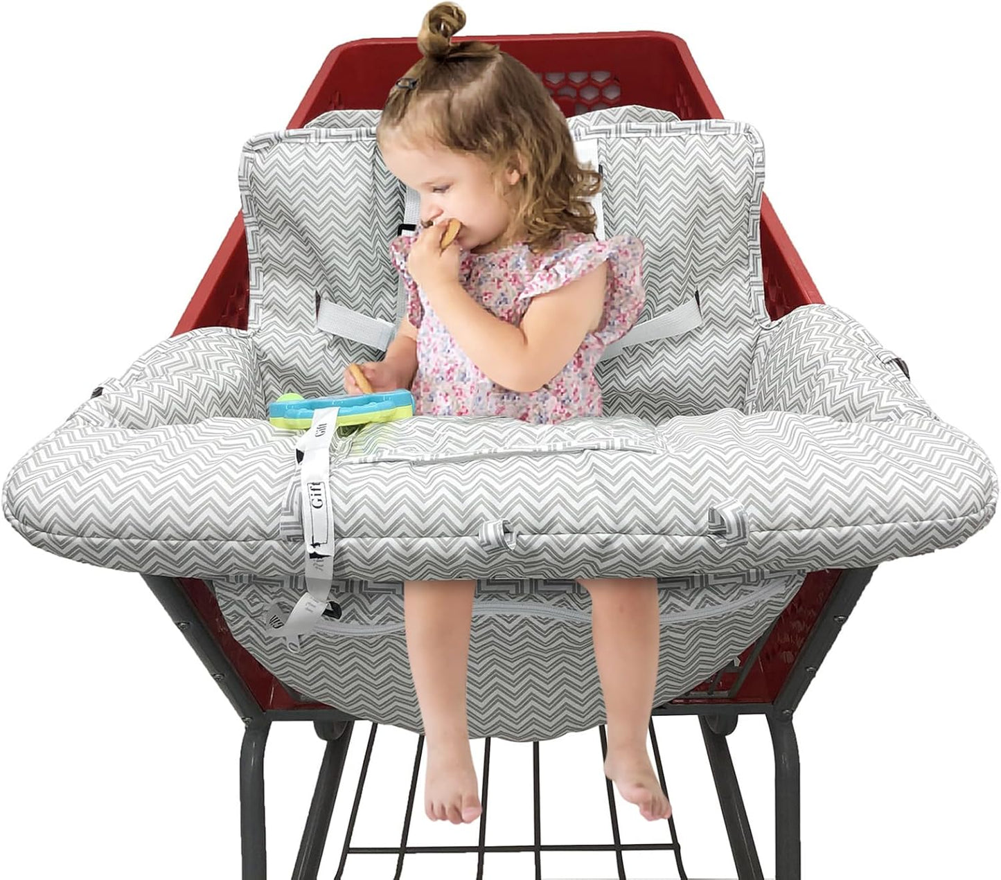 PandaEar Capa para Carrinho de Compras para Bebê, 2 em 1: Capa para Carrinho de Compras e Capa para Cadeirão de Bebê - Cinza