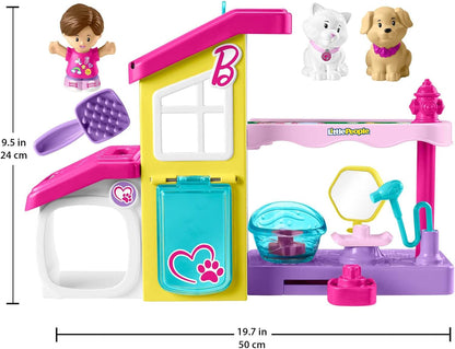 Fisher-Price Little People Barbie Brinquedo para Crianças Pequenas: Spa para Animais de Estimação com Música e Sons para Brincar de Faz de Conta - HJW76
