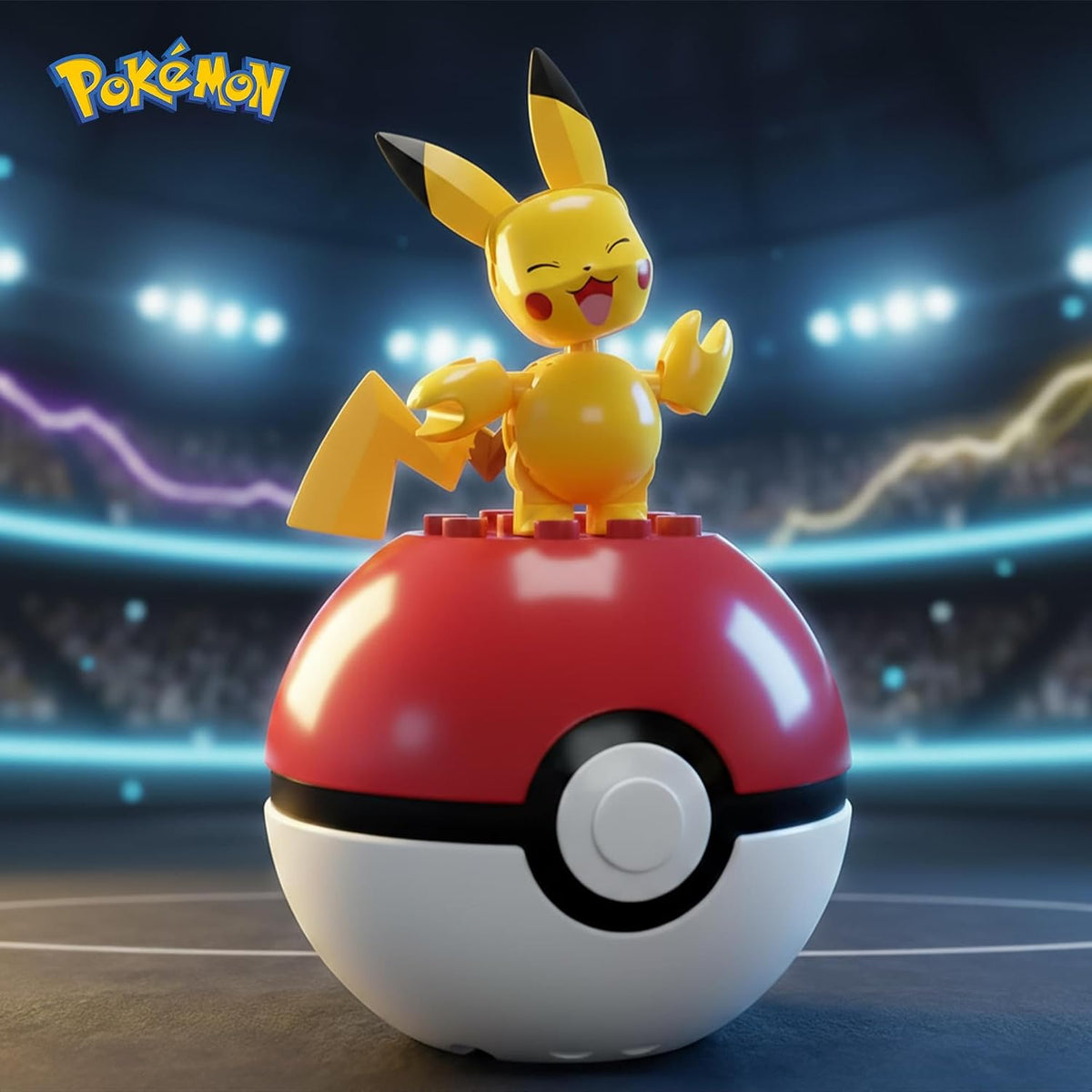 Mega Conjunto de Montagem Pokémon Construx Poké Bola de 16 Peças | Pikachu